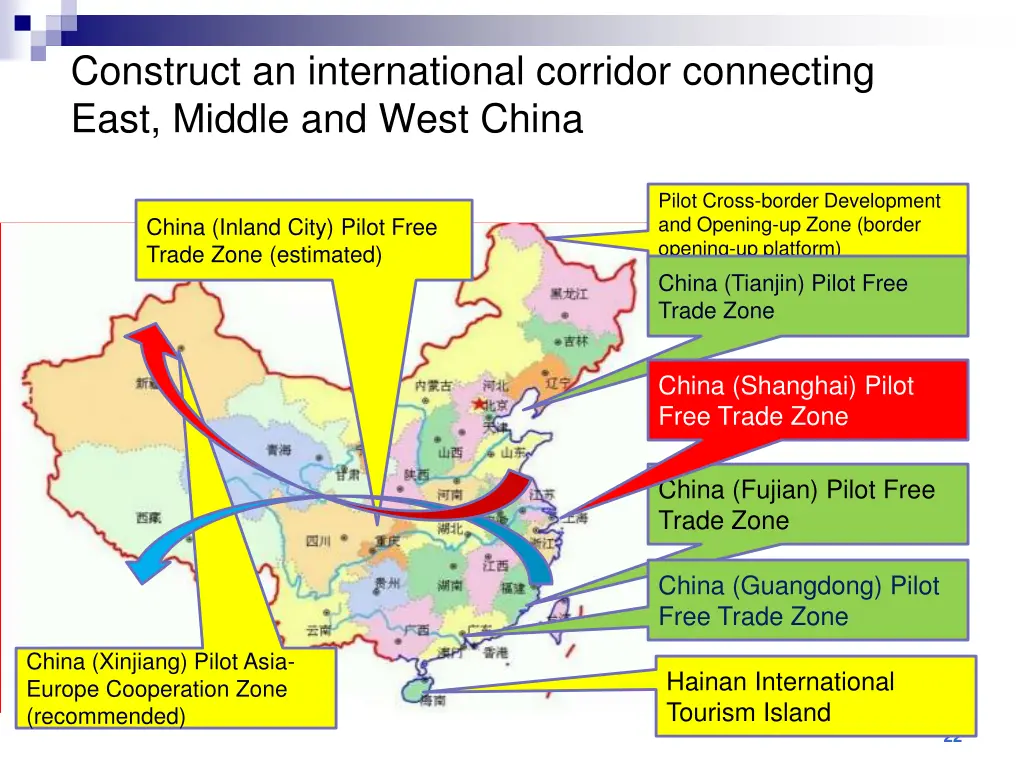 construct an international corridor connecting