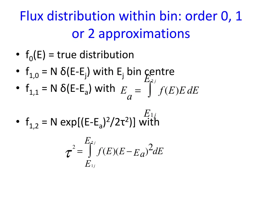 flux distribution within bin order