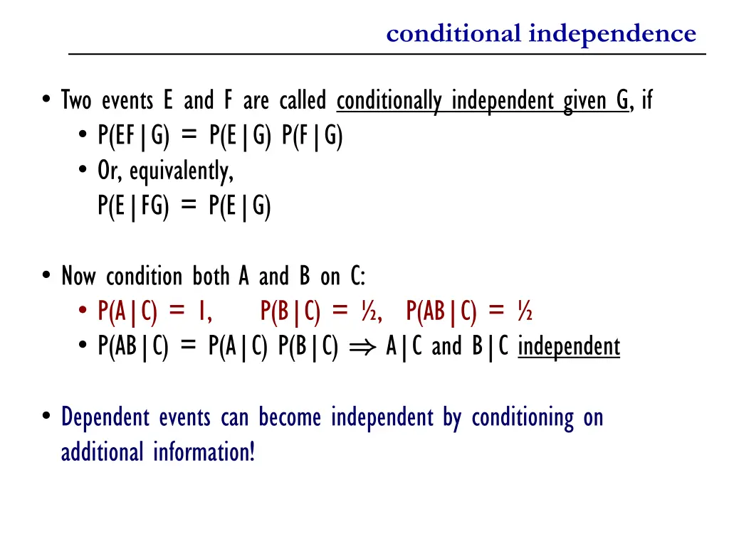 conditional independence