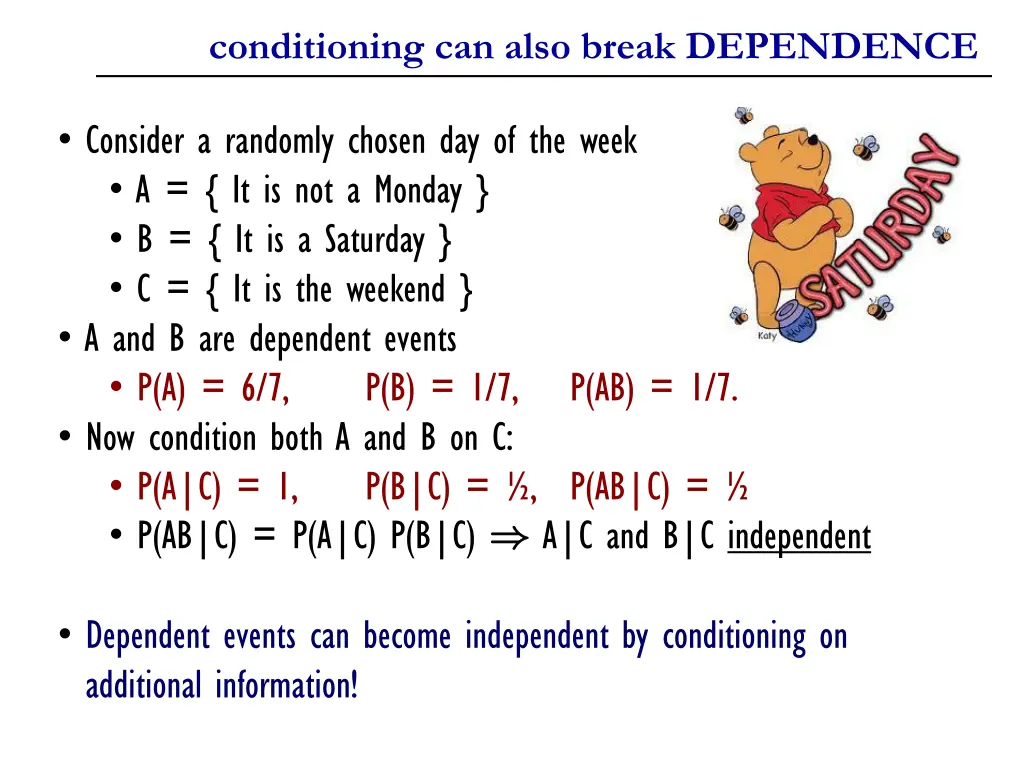 conditioning can also break dependence