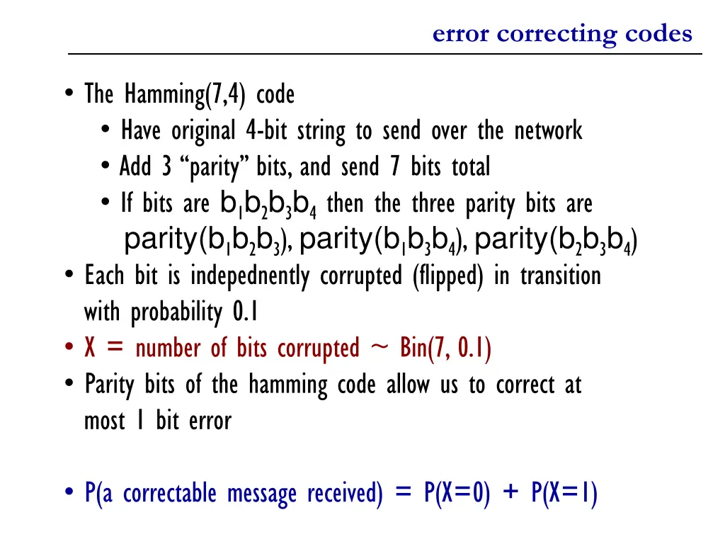 error correcting codes