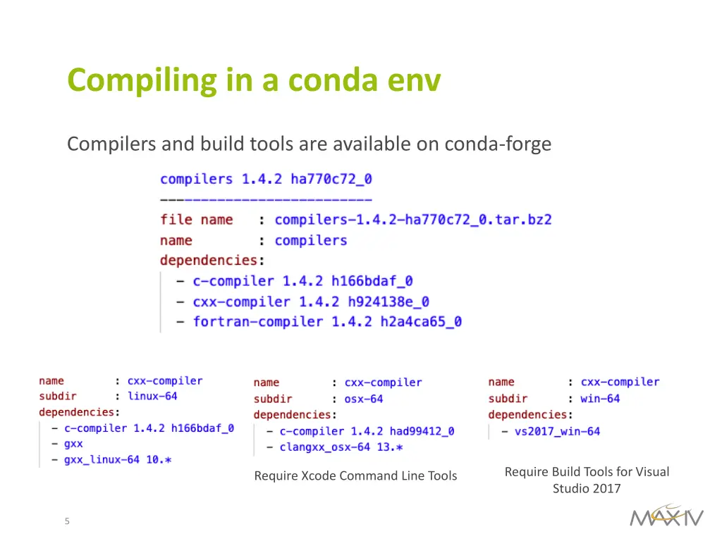 compiling in a conda env