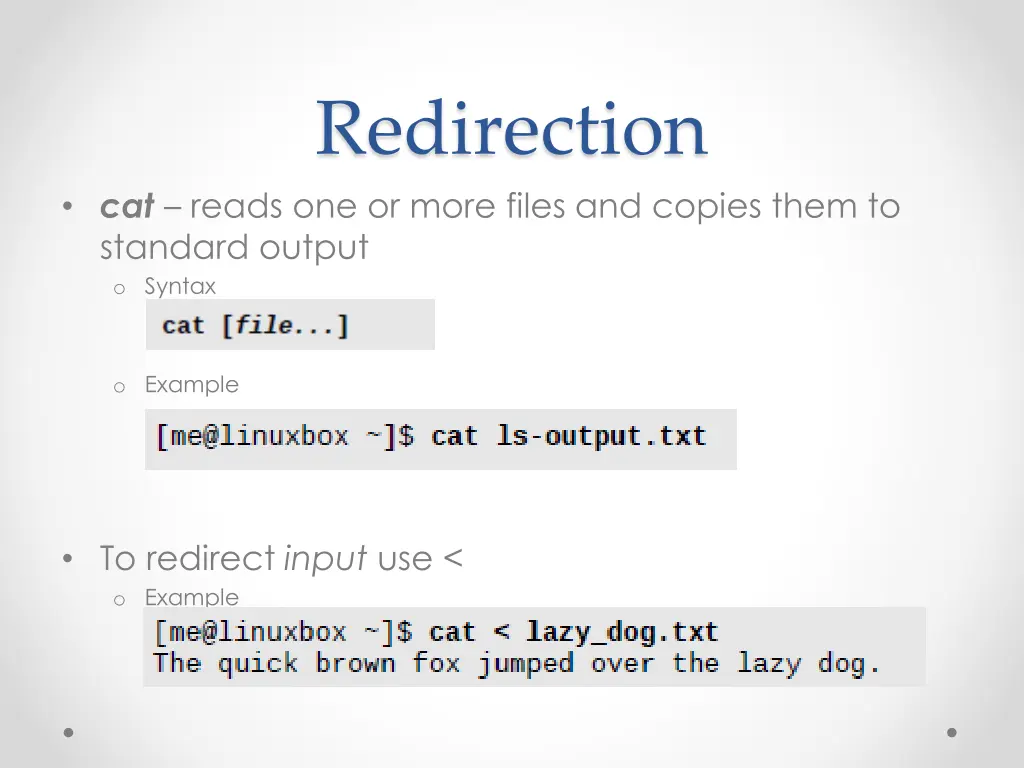 redirection 1