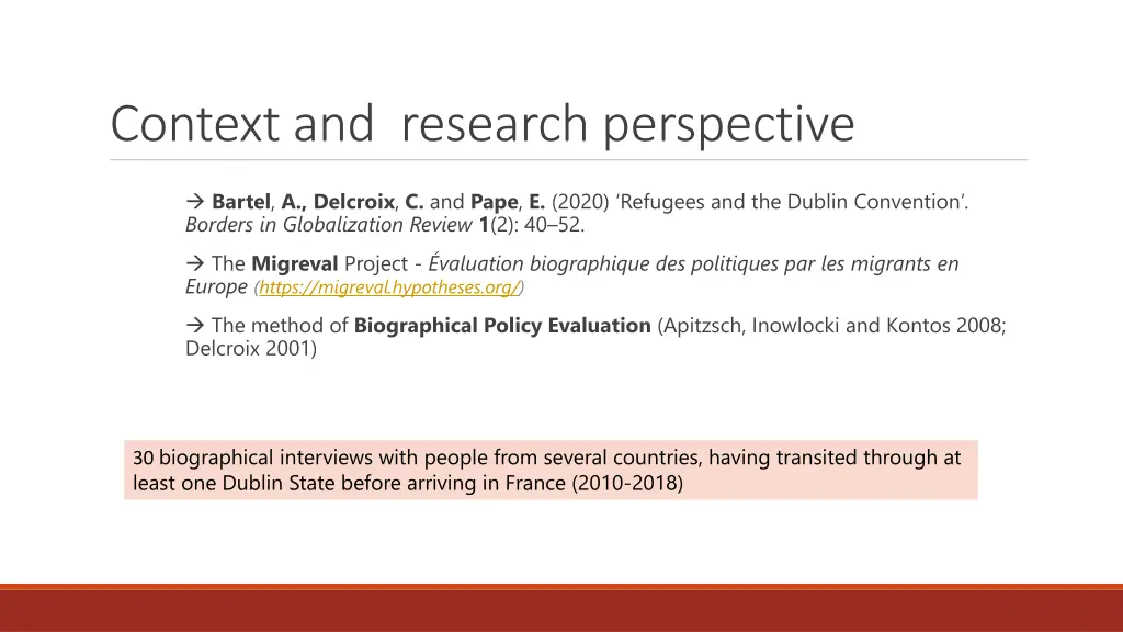 context and research perspective