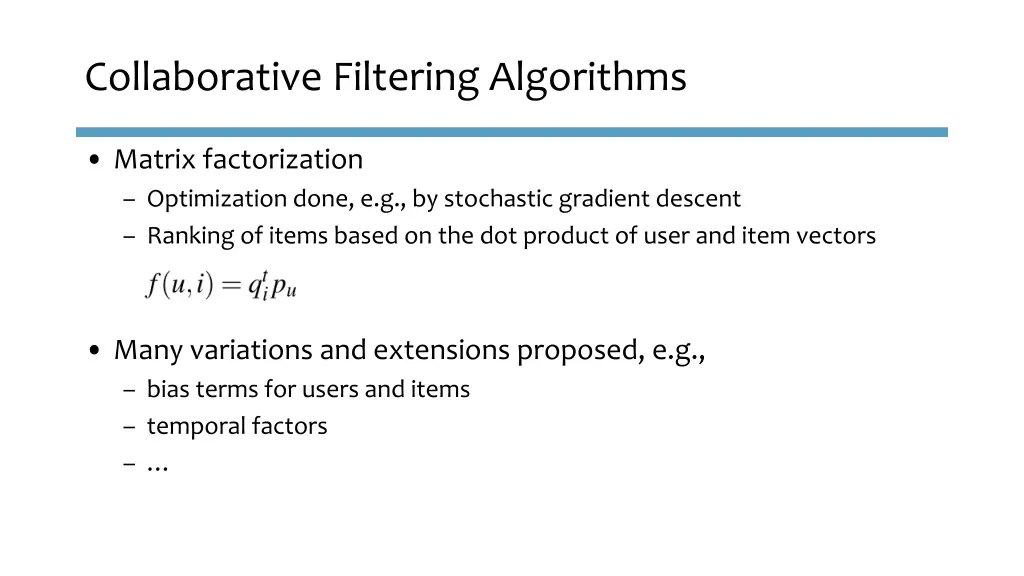 collaborative filtering algorithms 7