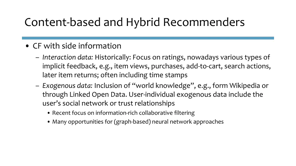 content based and hybrid recommenders 9