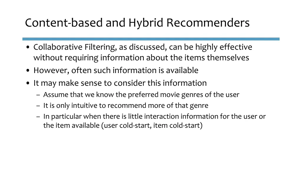 content based and hybrid recommenders