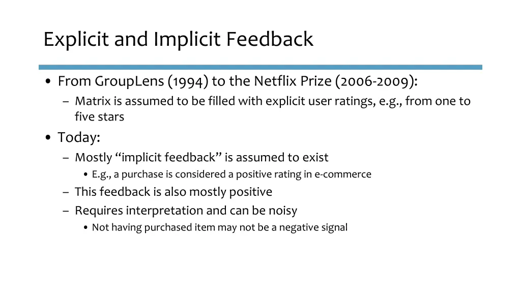 explicit and implicit feedback