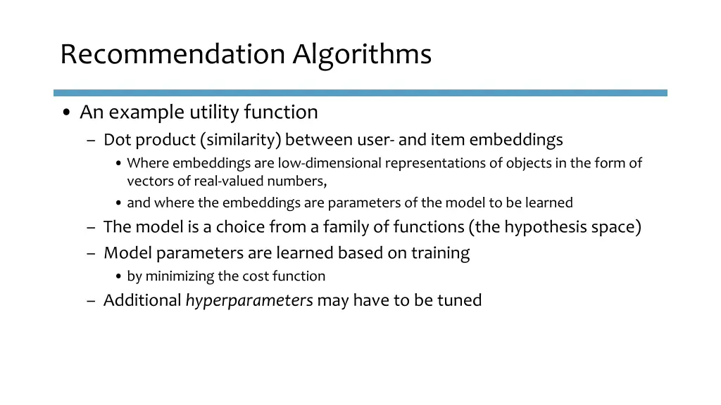 recommendation algorithms 1