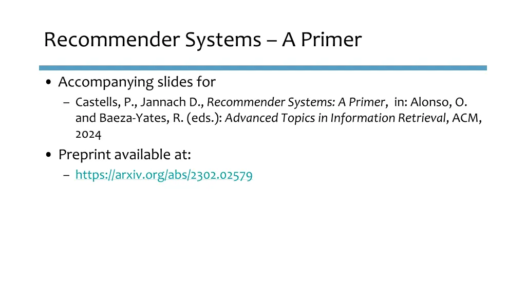 recommender systems a primer 1