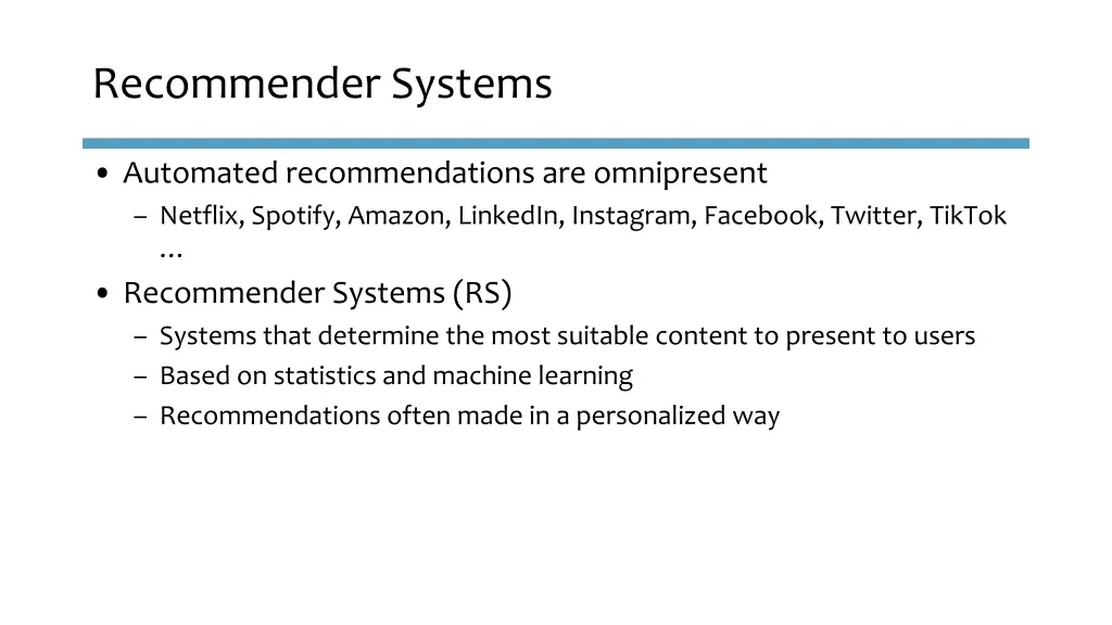 recommender systems