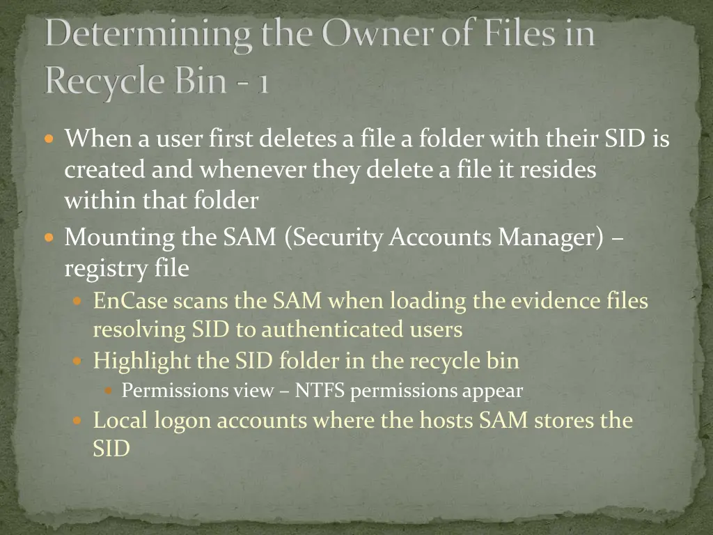 determining the owner of files in recycle bin 1