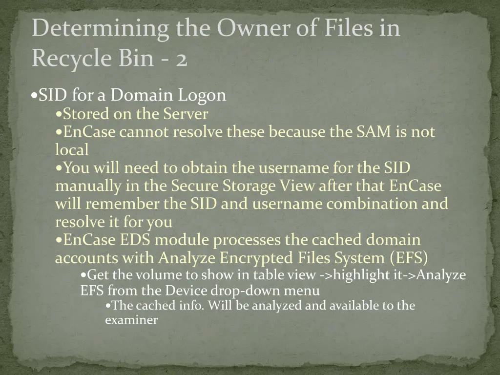 determining the owner of files in recycle bin 2