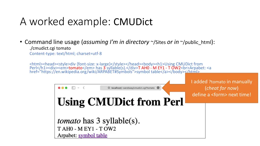 a worked example cmudict 6