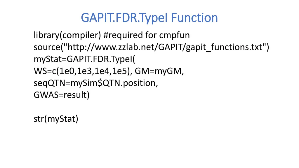 gapit fdr typei gapit fdr typei function