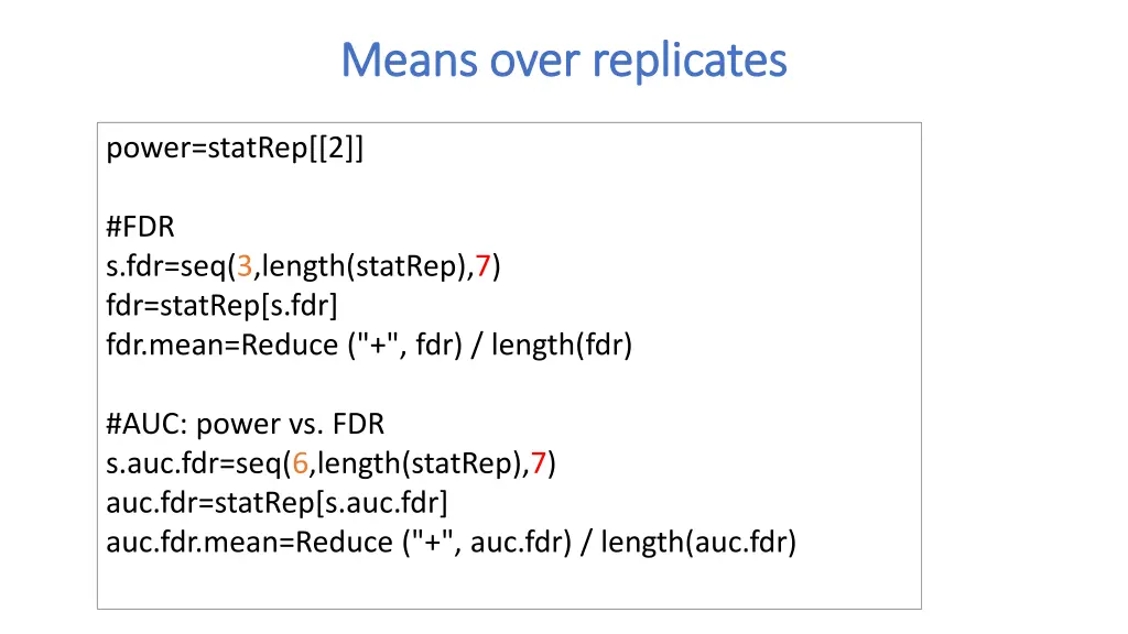 means over replicates means over replicates