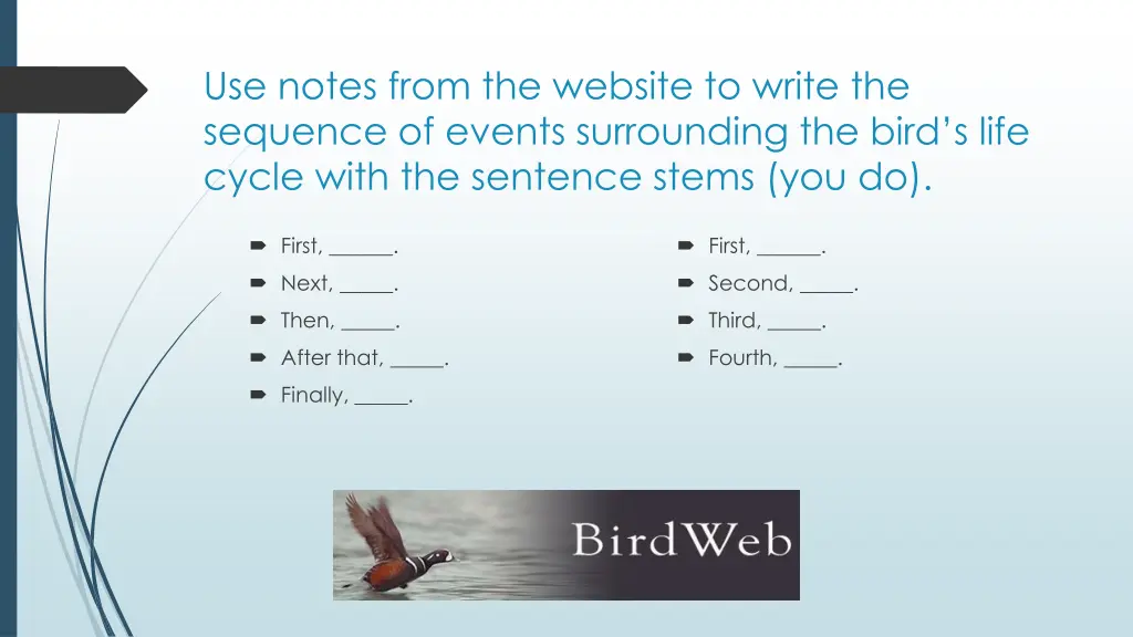 use notes from the website to write the sequence