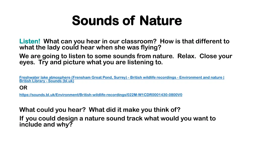 sounds of nature sounds of nature