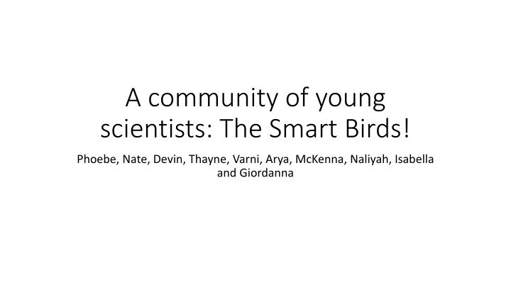 a community of young scientists the smart birds