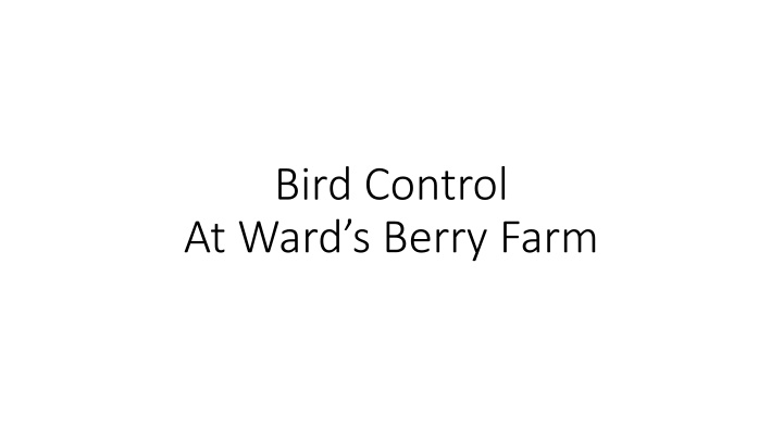 bird control at ward s berry farm