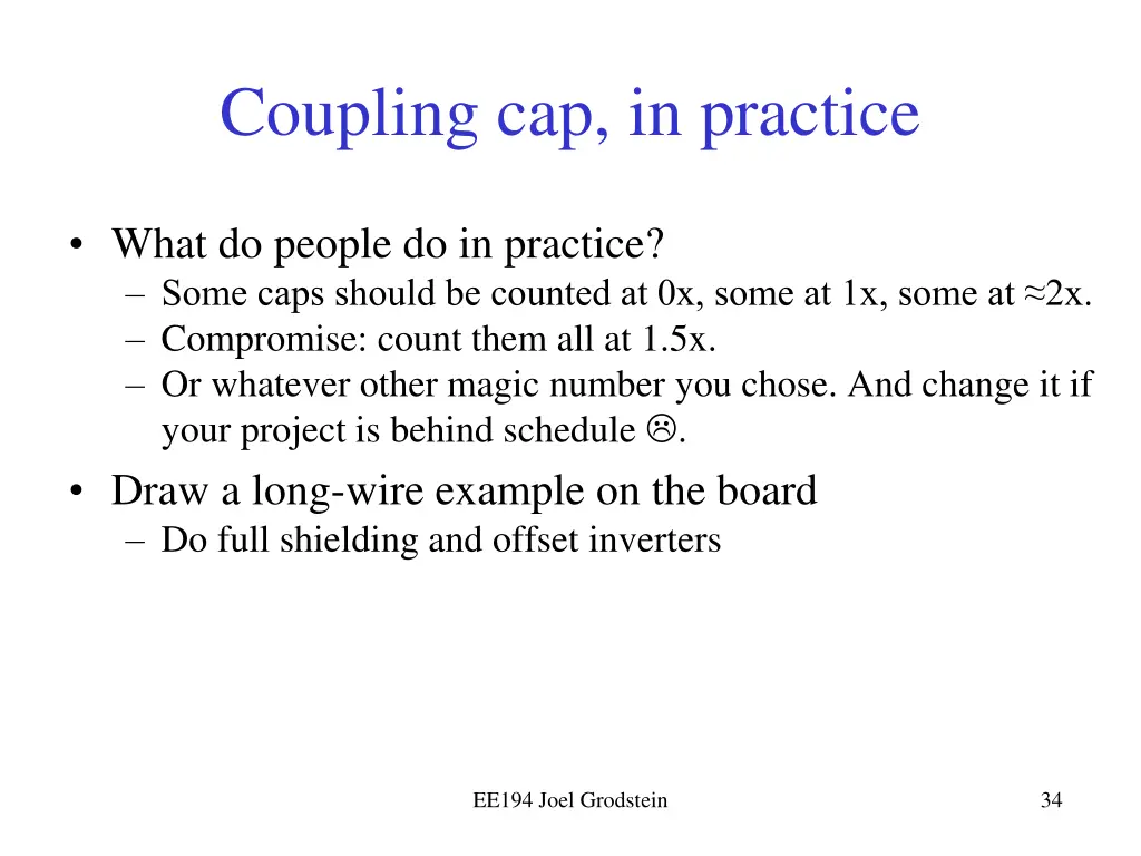 coupling cap in practice