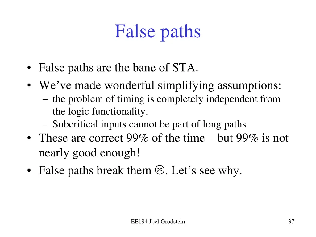 false paths