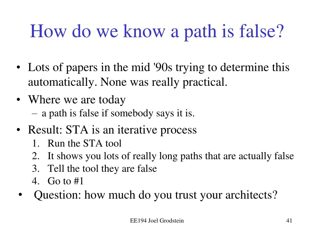 how do we know a path is false