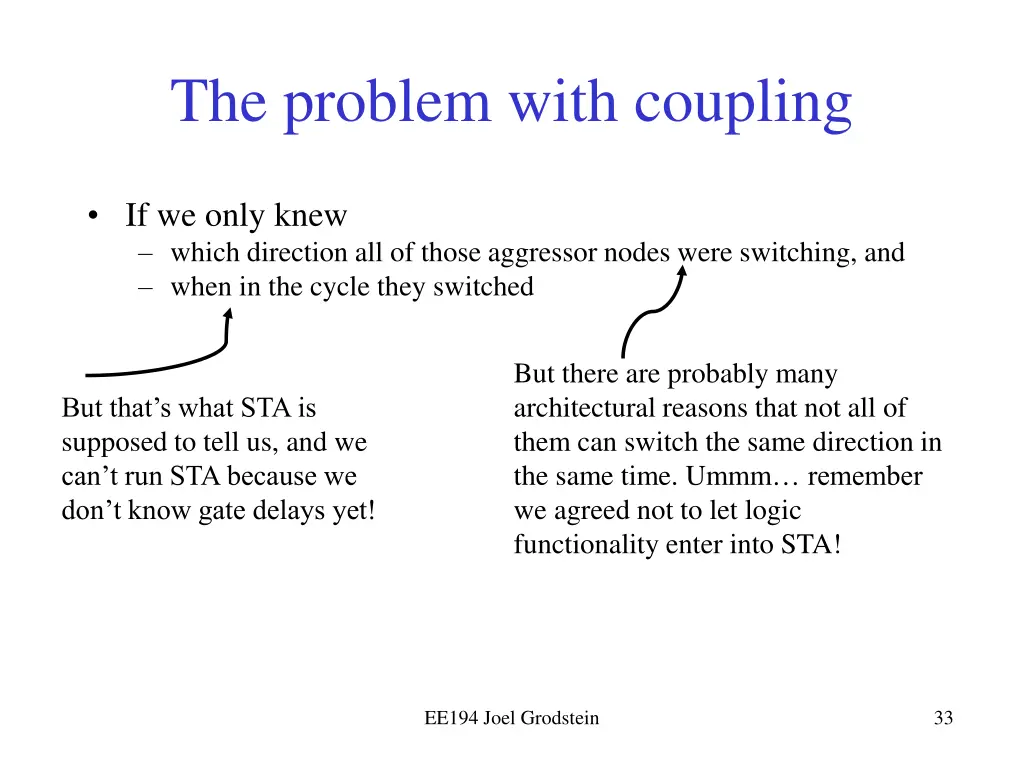 the problem with coupling 1