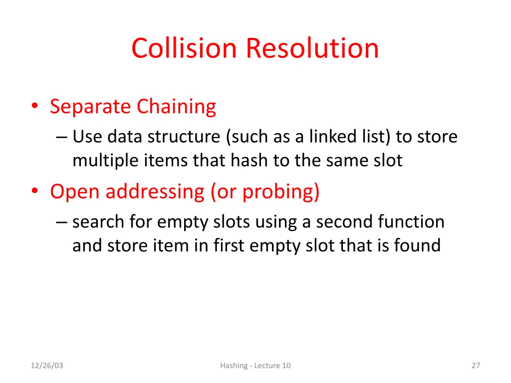 collision resolution