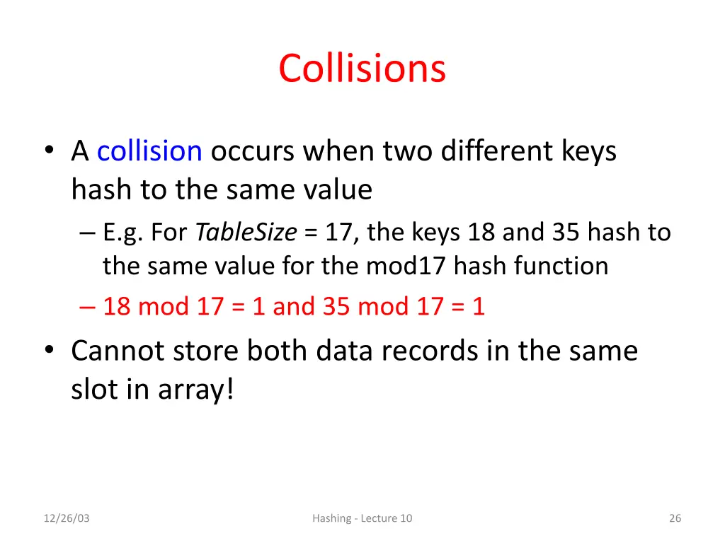 collisions