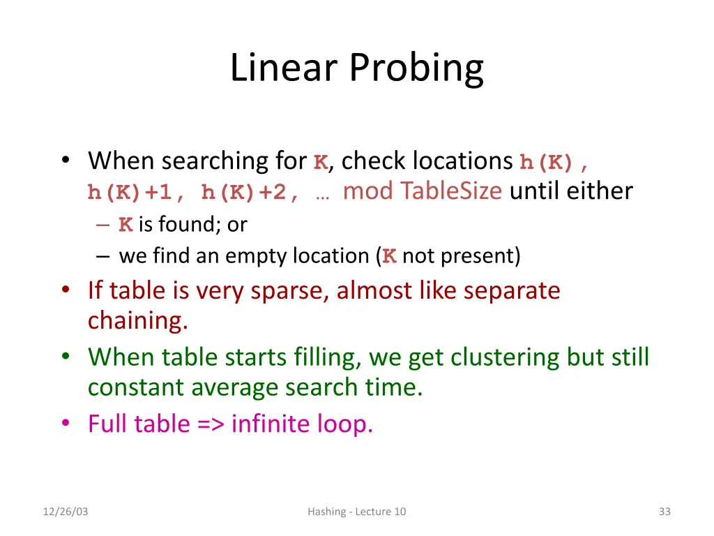 linear probing