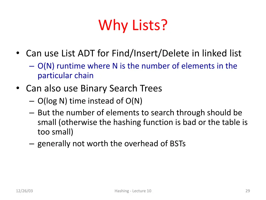 why lists