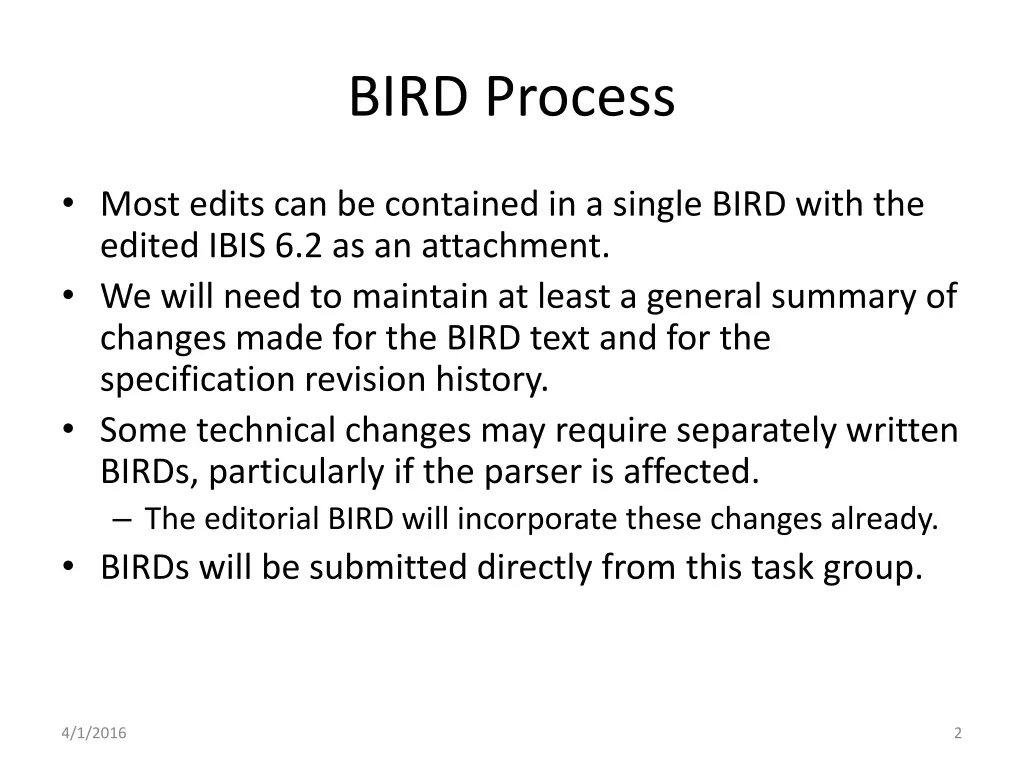 bird process