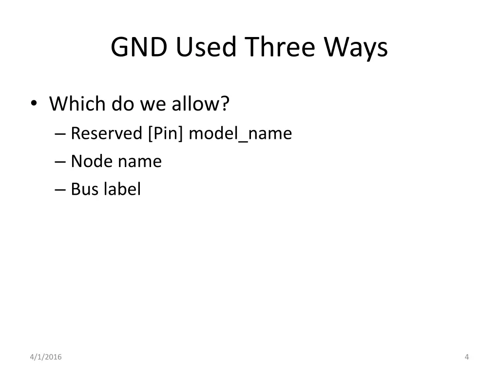 gnd used three ways