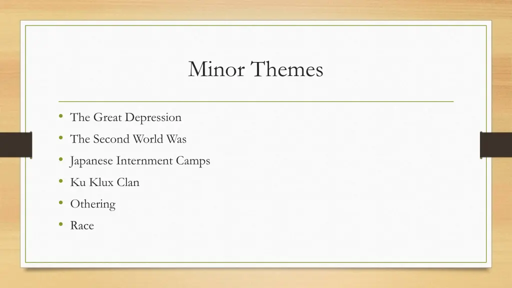 minor themes