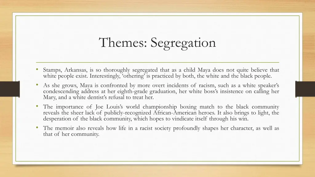 themes segregation