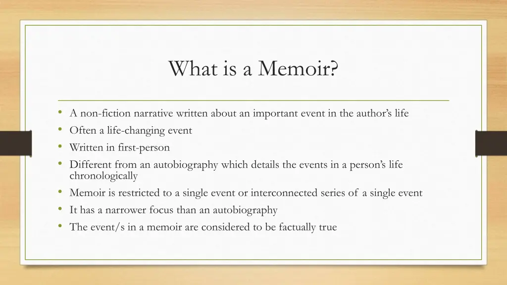 what is a memoir