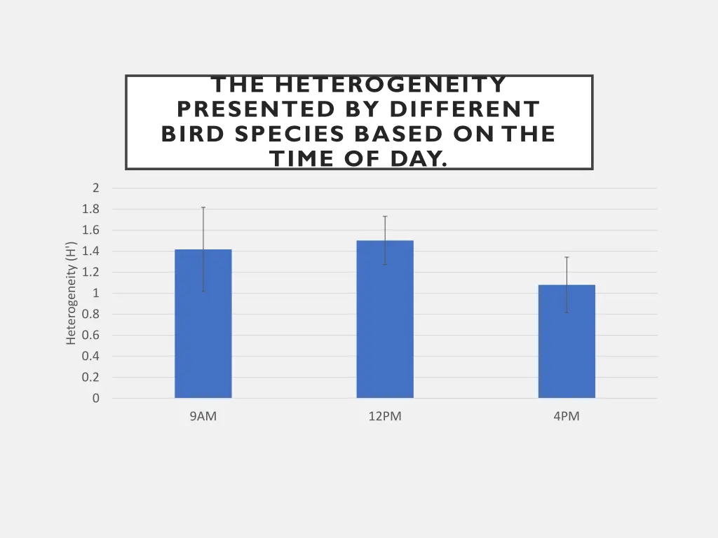 the heterogeneity presented by different bird