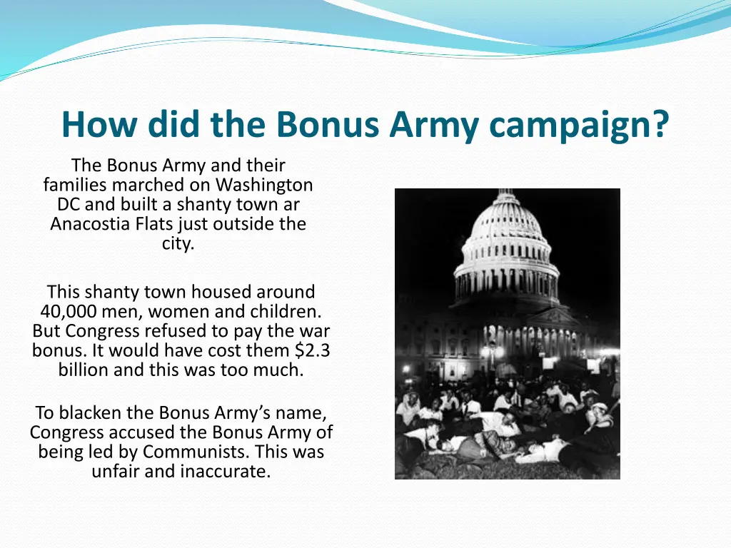 how did the bonus army campaign the bonus army