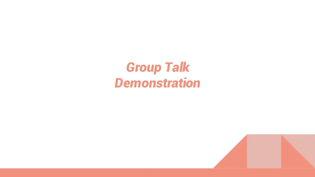 group talk demonstration