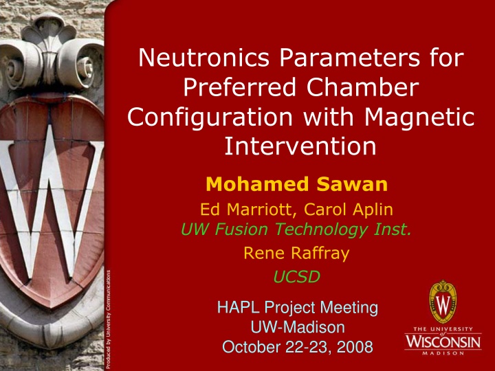 neutronics parameters for preferred chamber