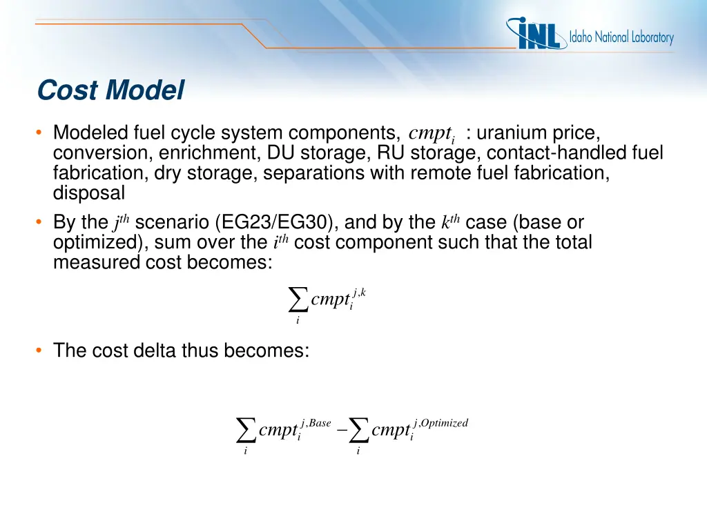 cost model