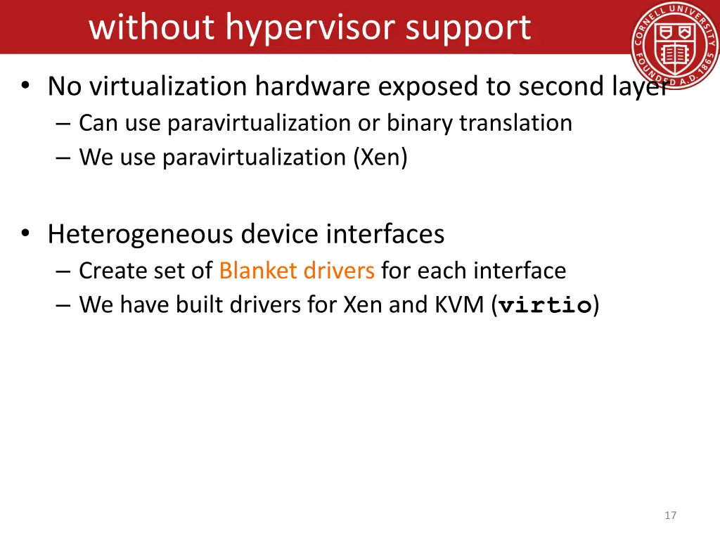 without hypervisor support