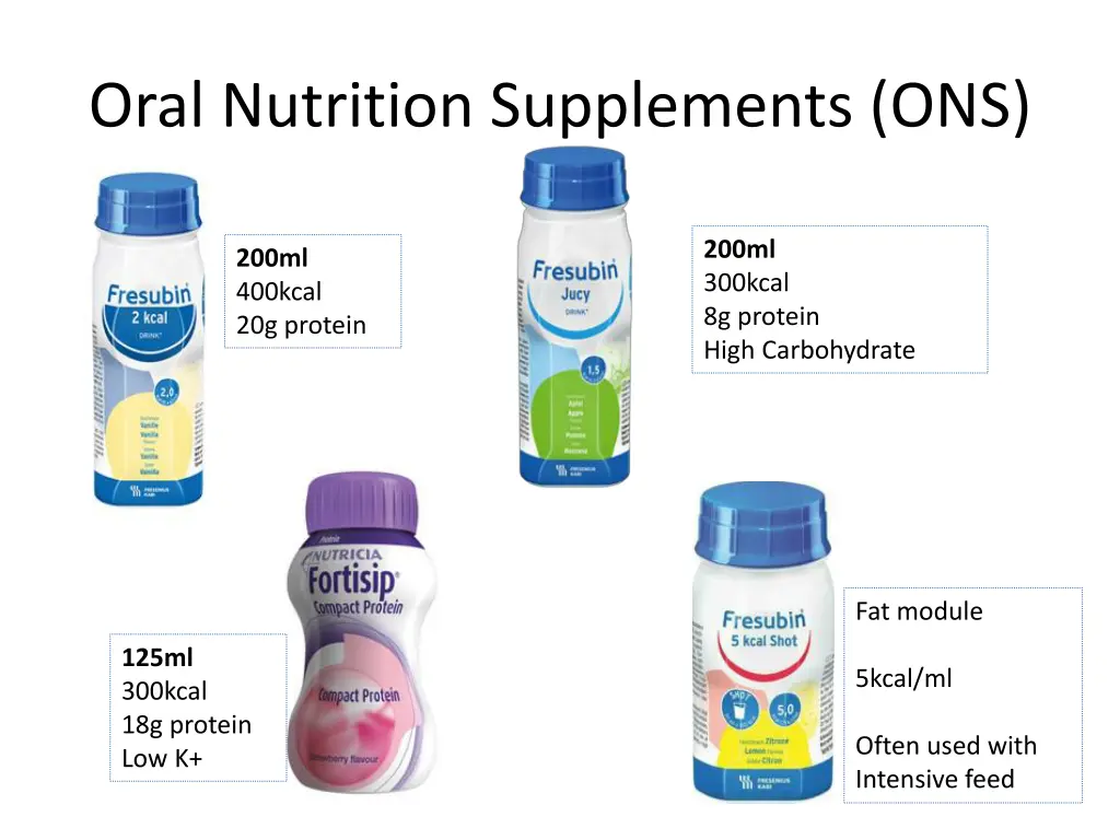 oral nutrition supplements ons