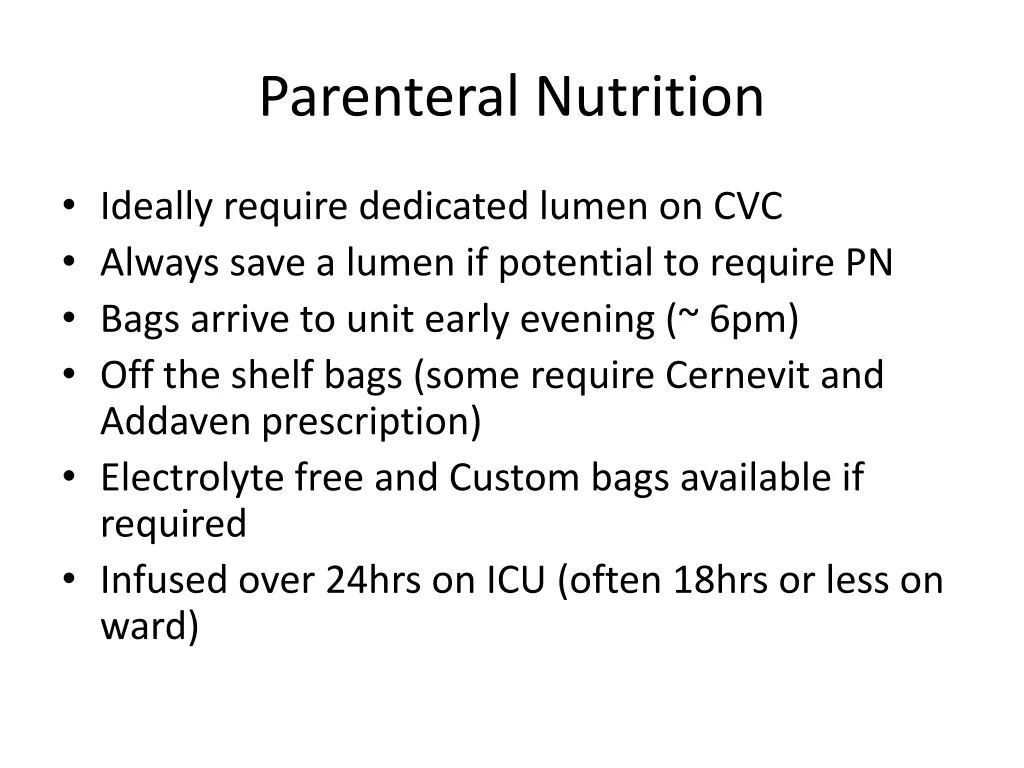 parenteral nutrition