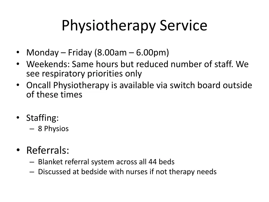 physiotherapy service