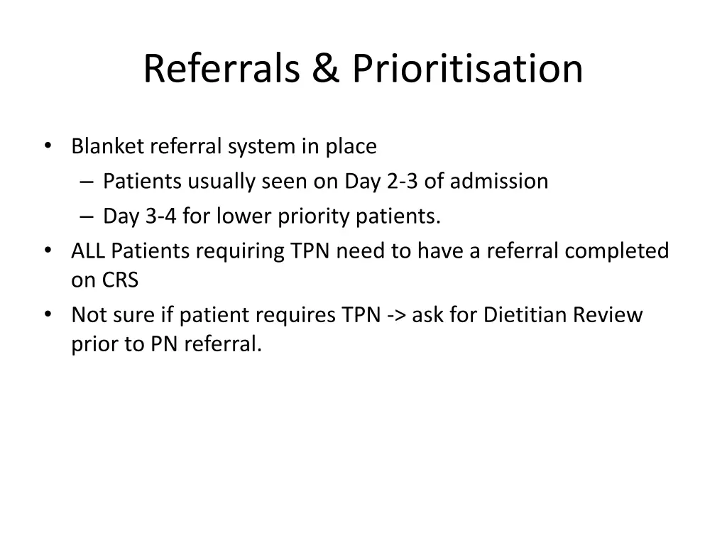 referrals prioritisation