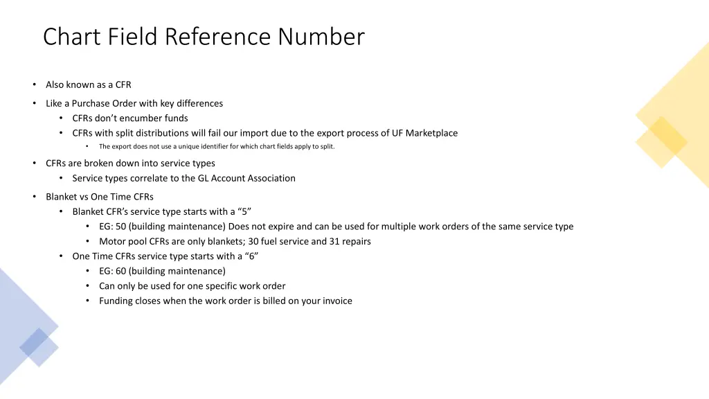 chart field reference number