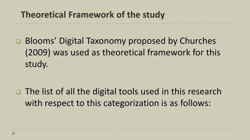 theoretical framework of the study