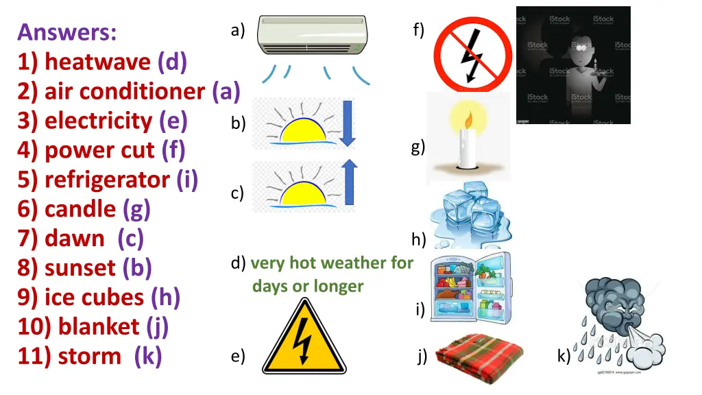 answers 1 heatwave d 2 air conditioner